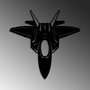 Wallity F-22 RAPTOR Escultura de Pared de Metal Negra